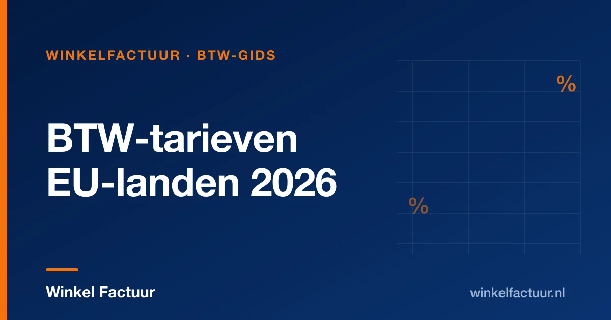 Overzichtstabel met de BTW-tarieven van alle 27 EU-landen voor 2026 voor de OSS-aangifte
